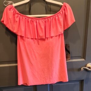 Samba Orange Off-Shoulder Women's Bathing Suit Top Only. Size 8. NWT.